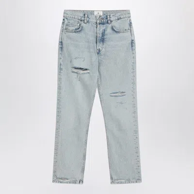 Anine Bing Kate Straight-leg Bleached Blue Jeans