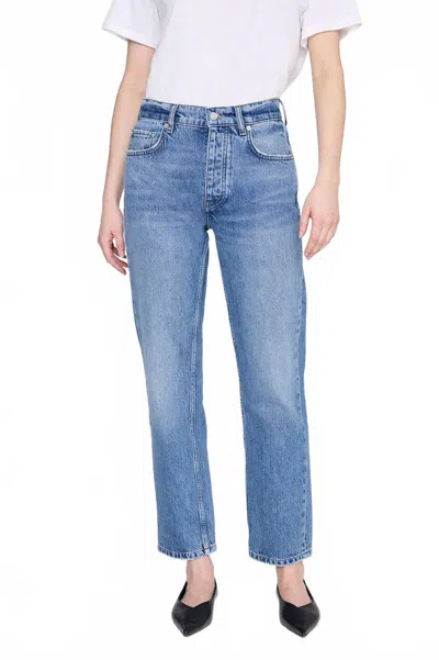 Anine Bing Kate Straight Leg Jean In Tidal Blue In Multi