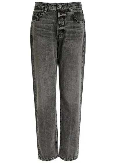 Anine Bing Kate Tapered-leg Jeans In Black