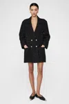 Anine Bing Katharine Dress In Black And White Tweed In Black