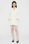 Anine Bing Jasmine Double-breasted Blazer In Ivory