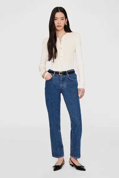 Anine Bing Katrin Long Sleeve Sweater In Ivory