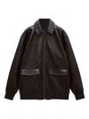 Anine Bing Oversized Brown Leather-like Kelanie Jacket In Black