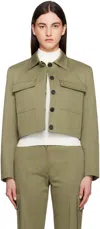 Anine Bing Cropped Jacket In Army Green