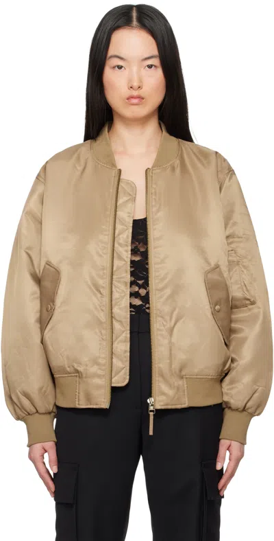 Anine Bing Khaki Leon Bomber Jacket In Dark Green