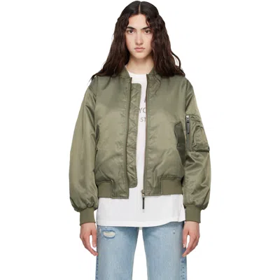 Anine Bing Khaki Leon Bomber Jacket In Green
