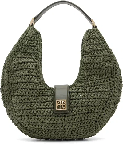 Anine Bing Khaki Lou Monogram Bag In Green