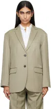 Anine Bing Khaki Quinn Blazer In Green