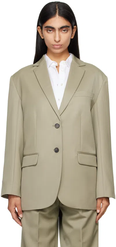 Anine Bing Khaki Quinn Blazer In Green