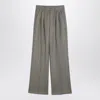 Anine Bing Carrie Tailored Pleated Wool Pants In Gray