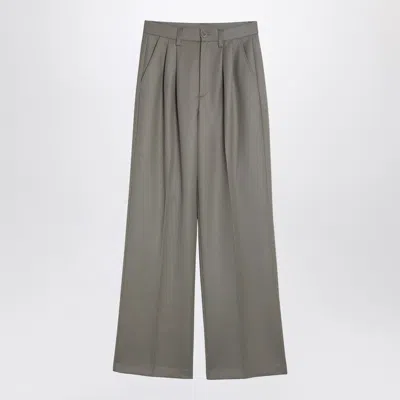 Anine Bing Khaki Wool Trousers In Green