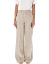 Anine Bing Kline Linen Blend Pants In Beige