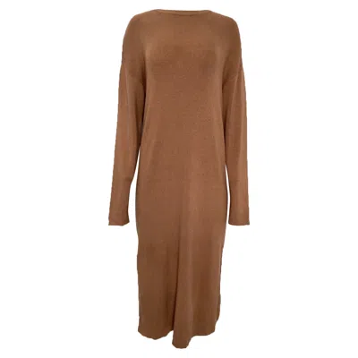 Anine Bing Knitted Sweater Dress In Brown Modal