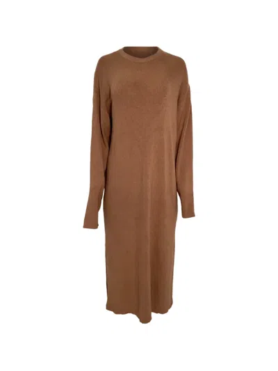 Pre-owned Anine Bing Knitted Sweater Midi Dress In Brown