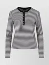 Anine Bing Alessia Long Sleeve Tee In Cream And Black Stripe In Multi