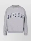 Anine Bing Grey Crew Neck Sweatshirt With Bold Lettering In Gray