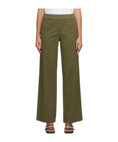 Anine Bing Koa Slip-on Straight Trousers In Green