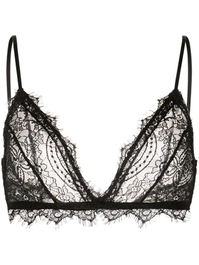 ANINE BING ANINE BING LACE BRA WITH TRIM  BLACK