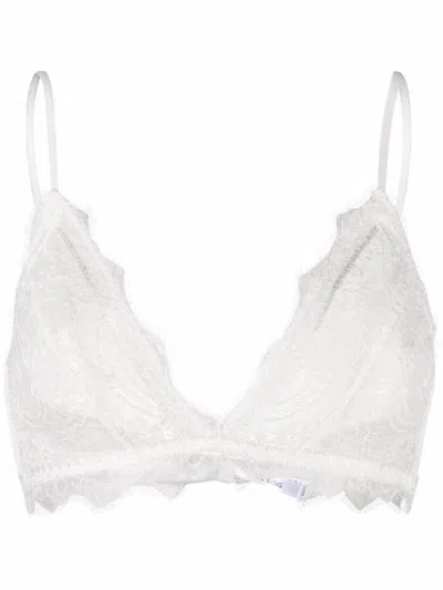 Anine Bing Lace Bra With Trim  Ivory