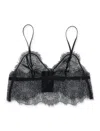 Anine Bing Sheer Lace Bralette Adjustable Straps In Black