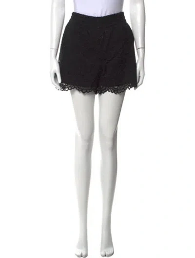 Pre-owned Anine Bing Lace Pattern Mini Shorts W/ Tags In Black
