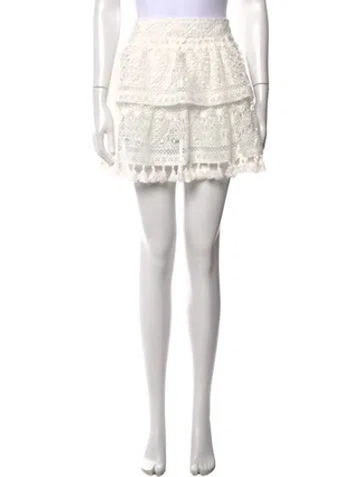 Pre-owned Anine Bing Lace Pattern Mini Skirt W/ Tags In White