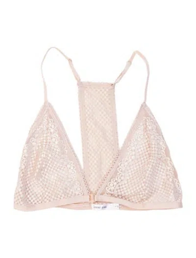 Pre-owned Anine Bing Lace Pattern Pajamas In Neutrals