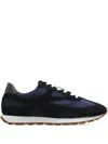 Anine Bing Lace-up Panelled Suede Sneakers In Blue