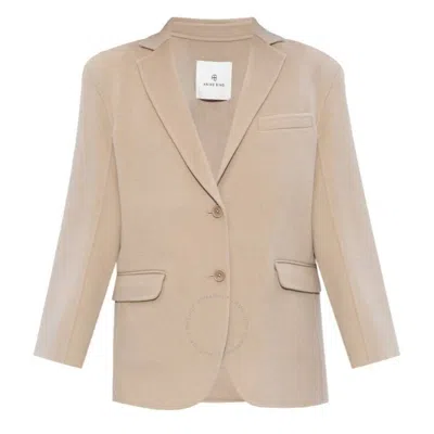 Anine Bing Ladies Beige Quinn Single-breasted Wool Blazer