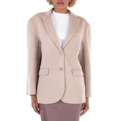 Anine Bing Ladies Beige Quinn Single-breasted Wool Blazer In White