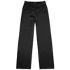 Anine Bing Aden Wide-leg Elastic Waist Trousers In Black