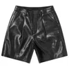 Anine Bing Classic Shiny Leather Shorts In Black
