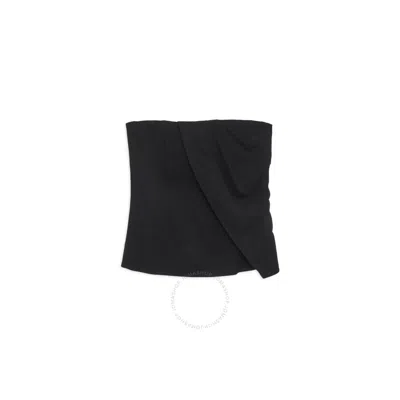 Anine Bing Halle Draped Strapless Top In Black