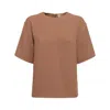 Anine Bing Maddie Tech Crepe Top In Brown