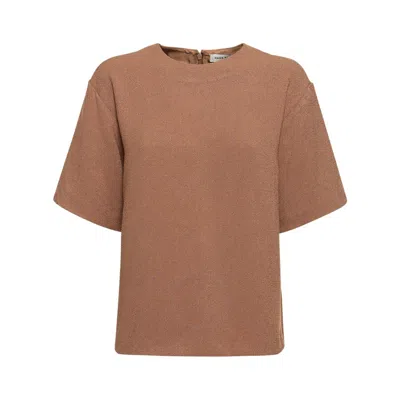 ANINE BING ANINE BING LADIES BROWN MADDIE CREPE BLOUSE
