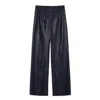 Anine Bing Ladies Navy Soto Vegan Leather Pants In Blue