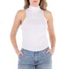 Anine Bing Jennie Roll-neck Knitted Sleeveless Tank Top In White