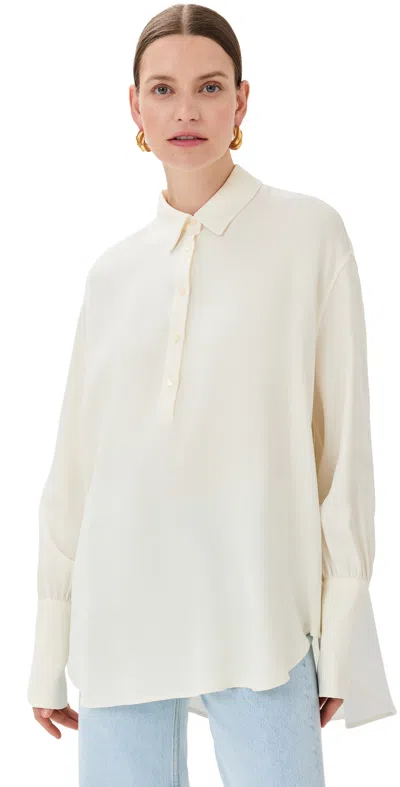 Anine Bing Lake Pullover Shirt In White