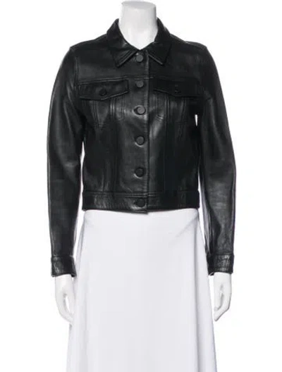 Pre-owned Anine Bing Lamb Leather Biker Jacket In Black