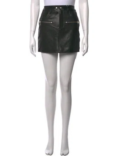 Pre-owned Anine Bing Lamb Leather Mini Skirt W/ Tags In Black