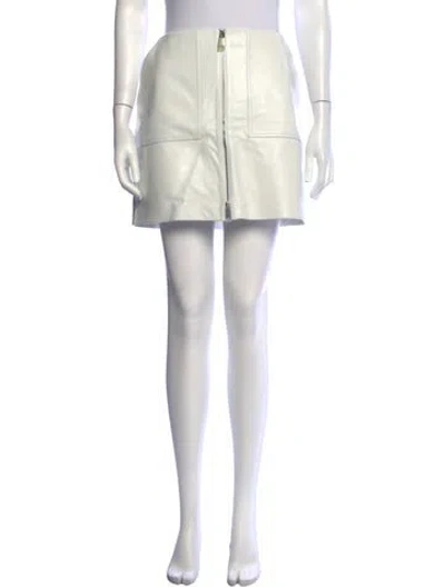 Pre-owned Anine Bing Lamb Leather Mini Skirt In White