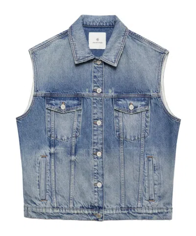 Anine Bing Lapel Denim Vest