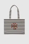 Anine Bing Lara Tote - Black And Natural Stripe One