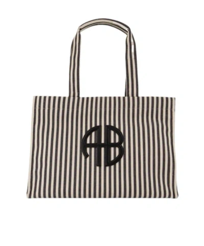 Anine Bing Lara Tote In White/black