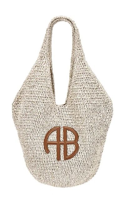 Anine Bing Large Leah Hobo In Tan