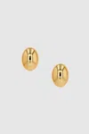 Anine Bing Large Oval Dome Earrings In Gold In 14k Gold