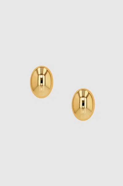 Anine Bing Large Oval Dome Earrings In Gold In 14k Gold
