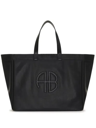 Anine Bing Emma Canvas Tote Bag In Black
