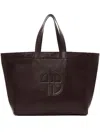 Anine Bing Large Rio Logo-plaque Leather Tote Bag In Red