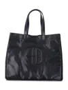 Anine Bing Large Rio Monogram Tote In Black